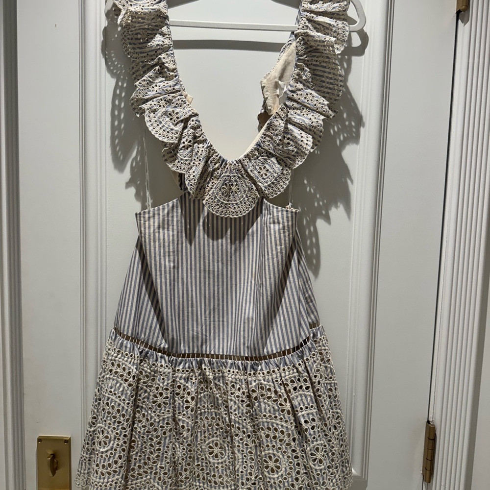 Zimmermann Striped open back Ruffle Dress